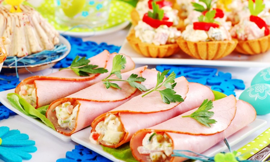 Магги рулетики из ветчины