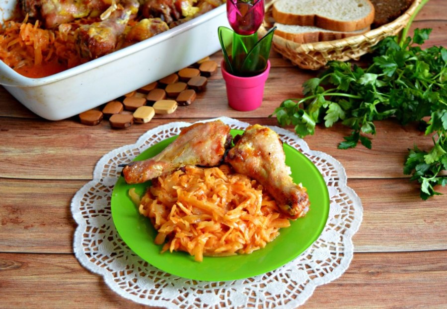 Куриные голени тушеные