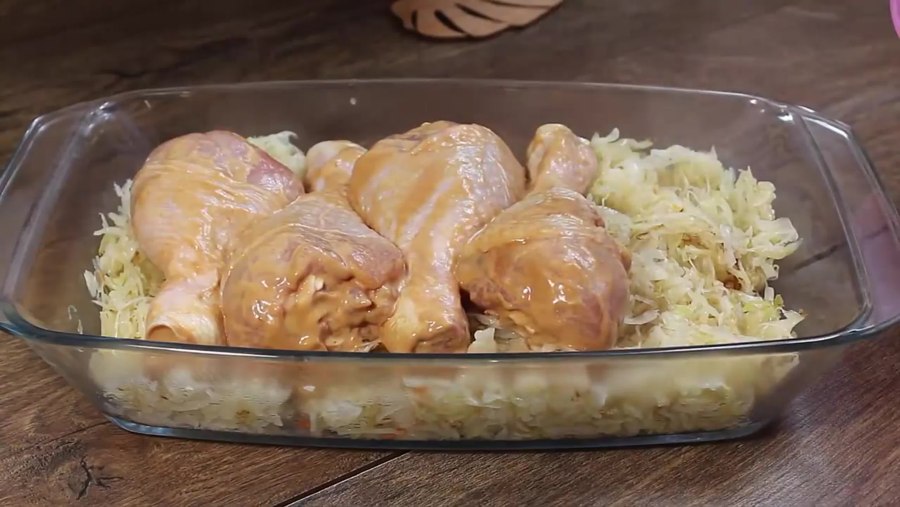 Курица с капустой в рукаве