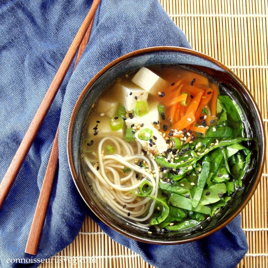 Гречневая лапша с овощами и тофу