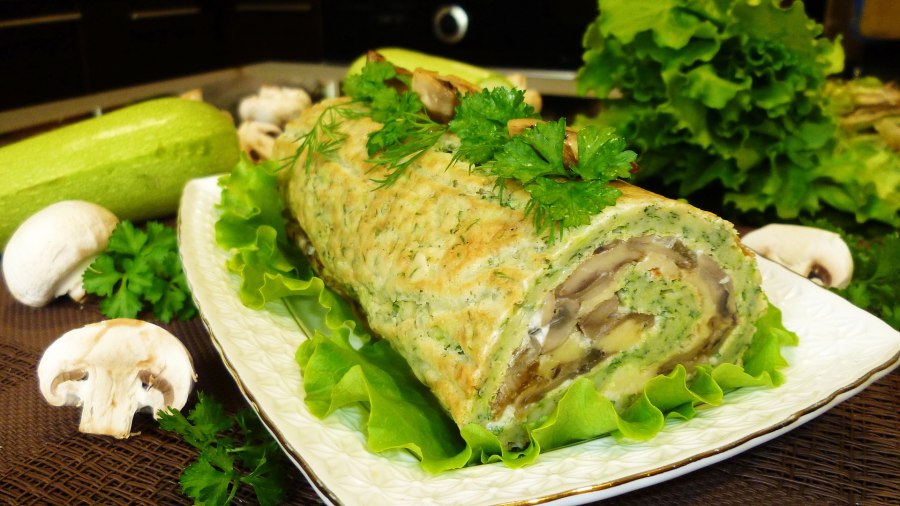 Рулетики из цукини с грибами