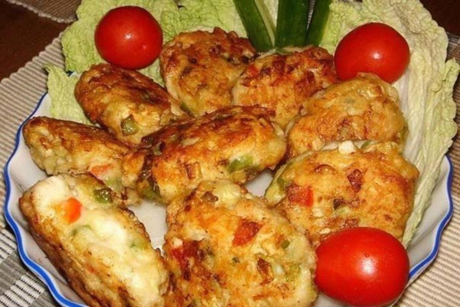 Рыбные котлеты с овощами