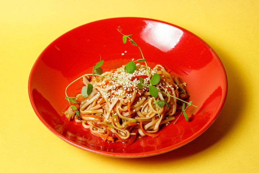 Лапша вок с креветками