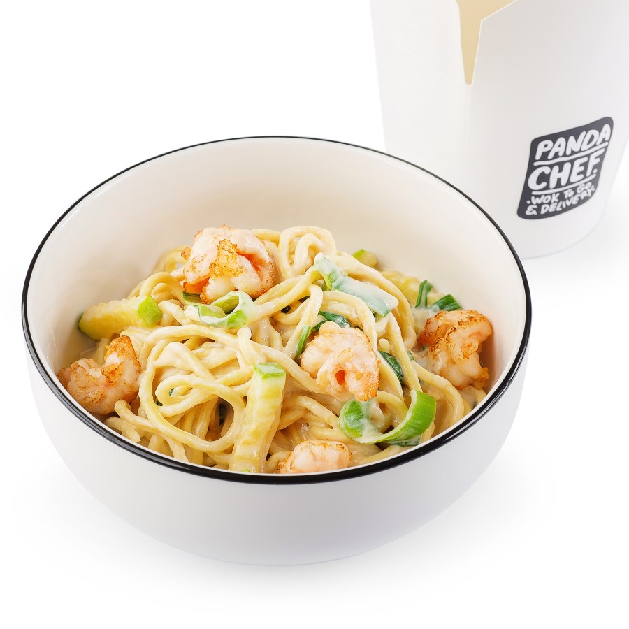 Лапша вок в сливочном соусе