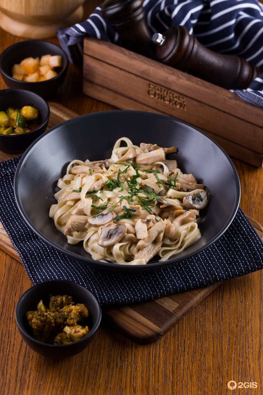 Лапша Wok с шампиньонами