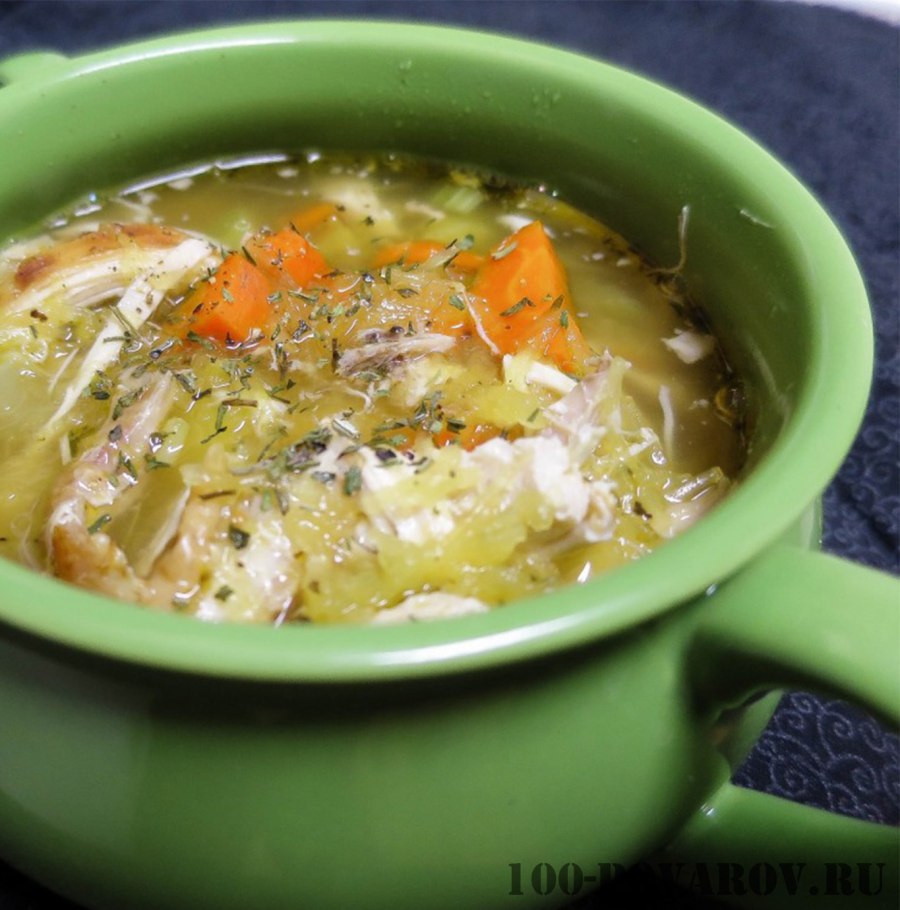 Куриный суп с вермишелью