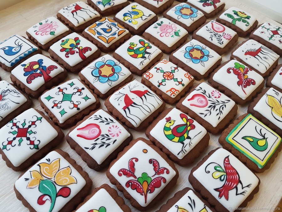 Имбирные пряники роспись глазурью