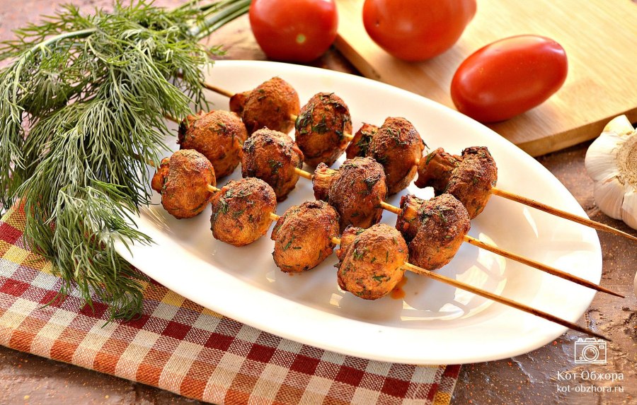 Шампиньоны печеные