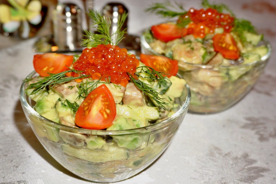 Красивые салаты с красной рыбой