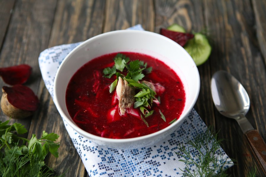 Приготовление борща