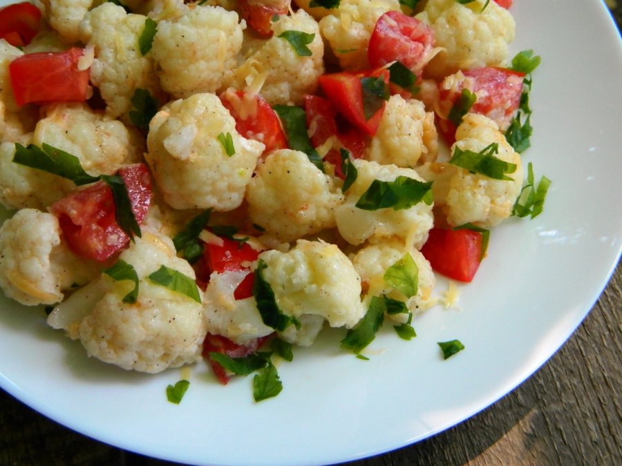 Фиолетовая цветная капуста блюда