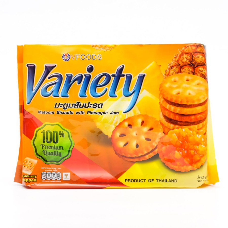 Печенье бисквитное VFOODS variety с ананасовым джемом, 260 гр