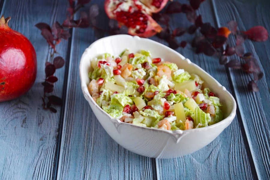 Новогодние салаты с морепродуктами