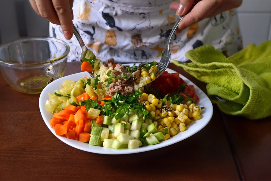 Салат с кукурузной крупой