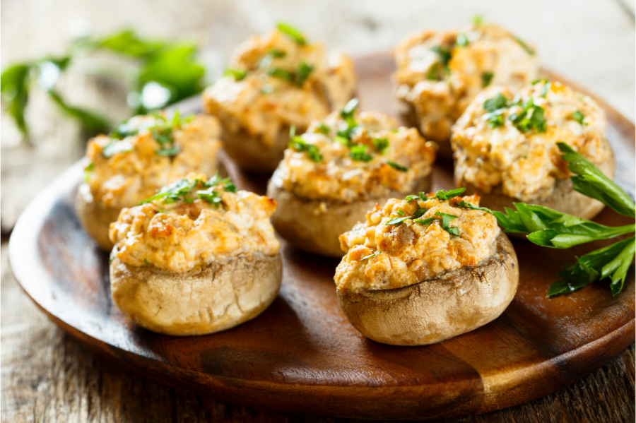 Шампиньоны фаршированные рататуем