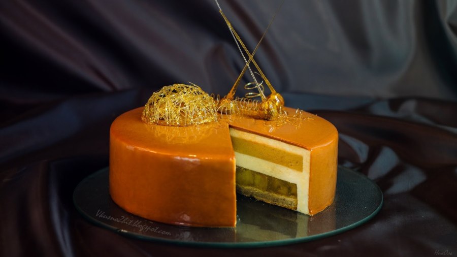 Муссовый торт карамельное яблоко