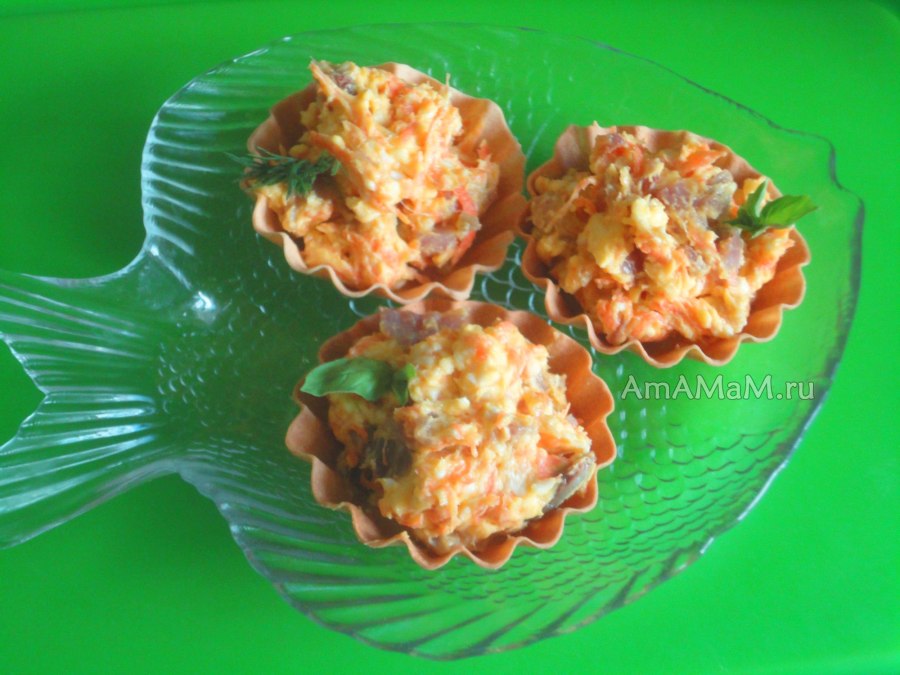 Тарталетки с селедочным маслом