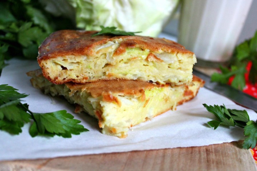 Пирог с капустой заливной капустный