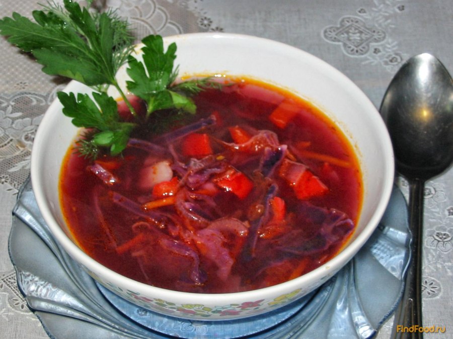Щи с краснокочанной капустой