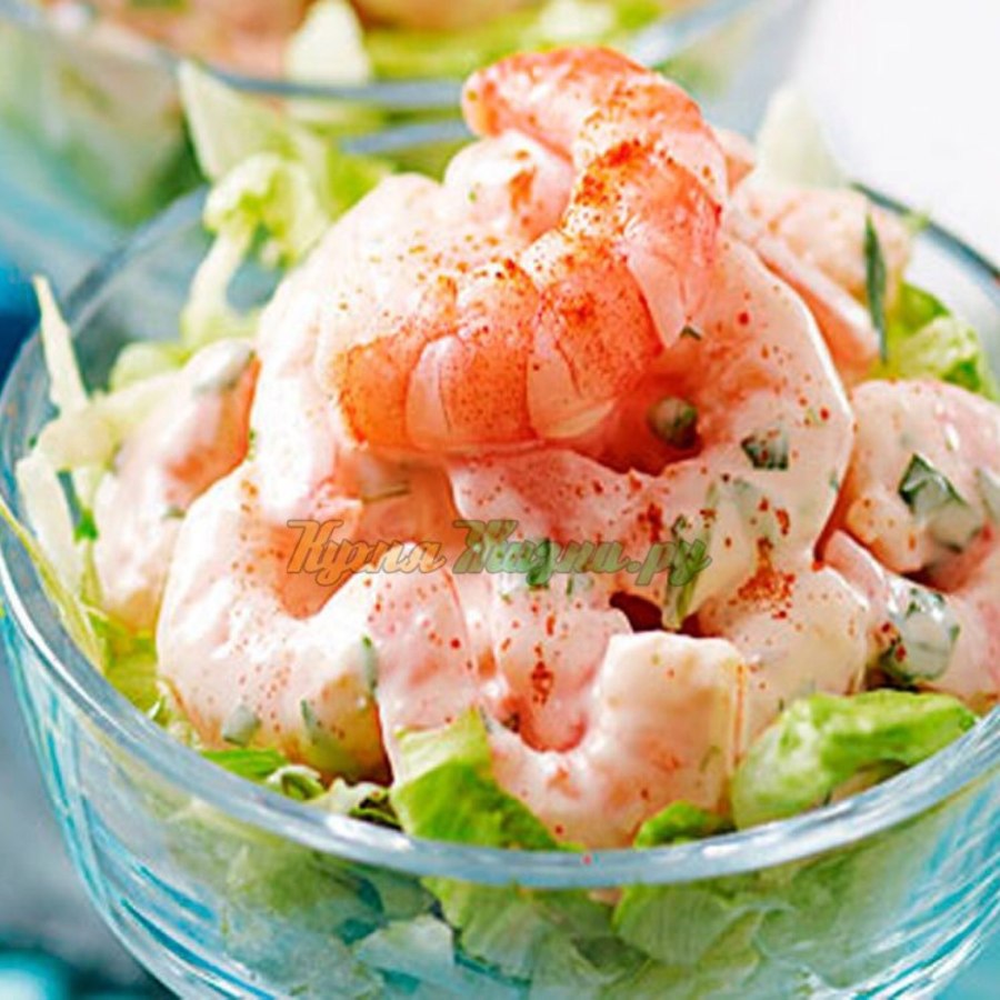 Салат коктейль с кальмарами