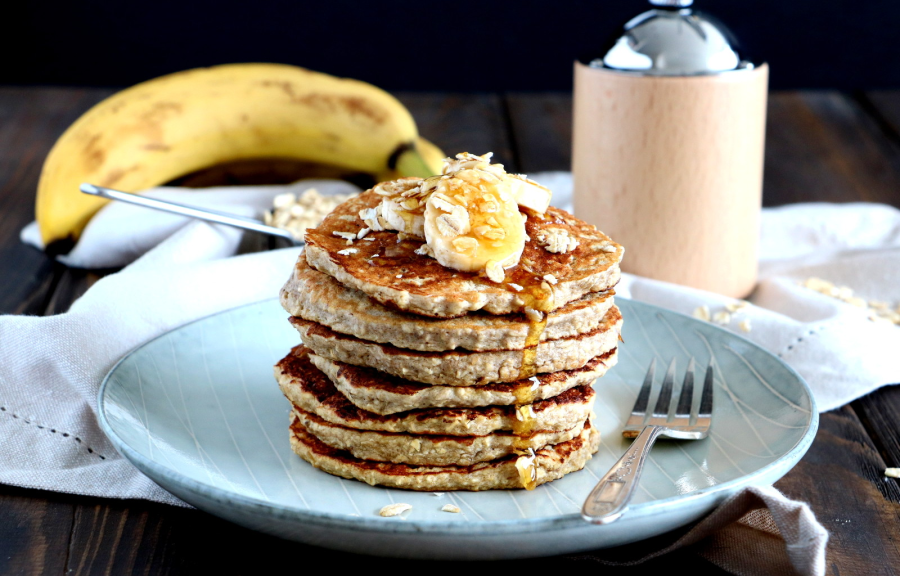 Панкейки без яиц с бананом