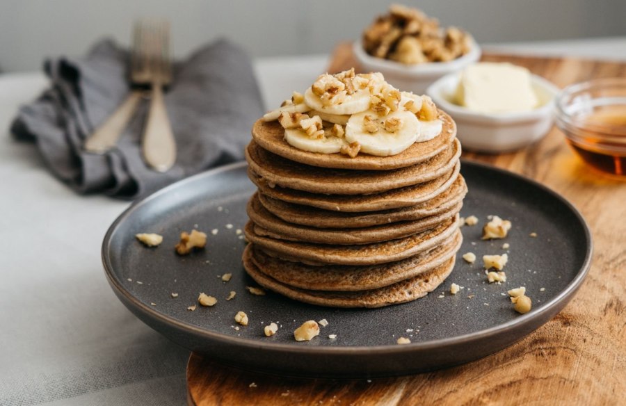 Оладьи на кефире с бананом