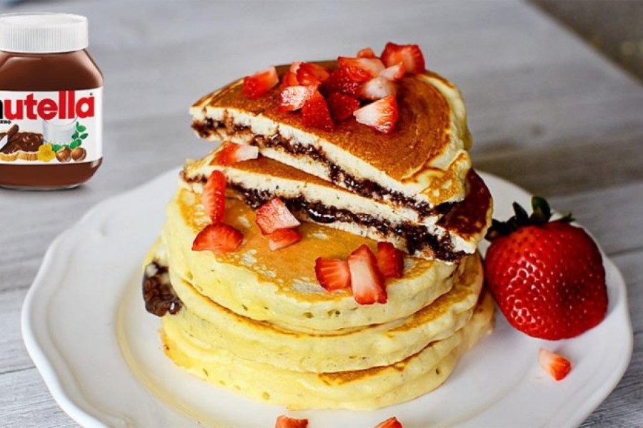 Блинчики бананом и с глазурью