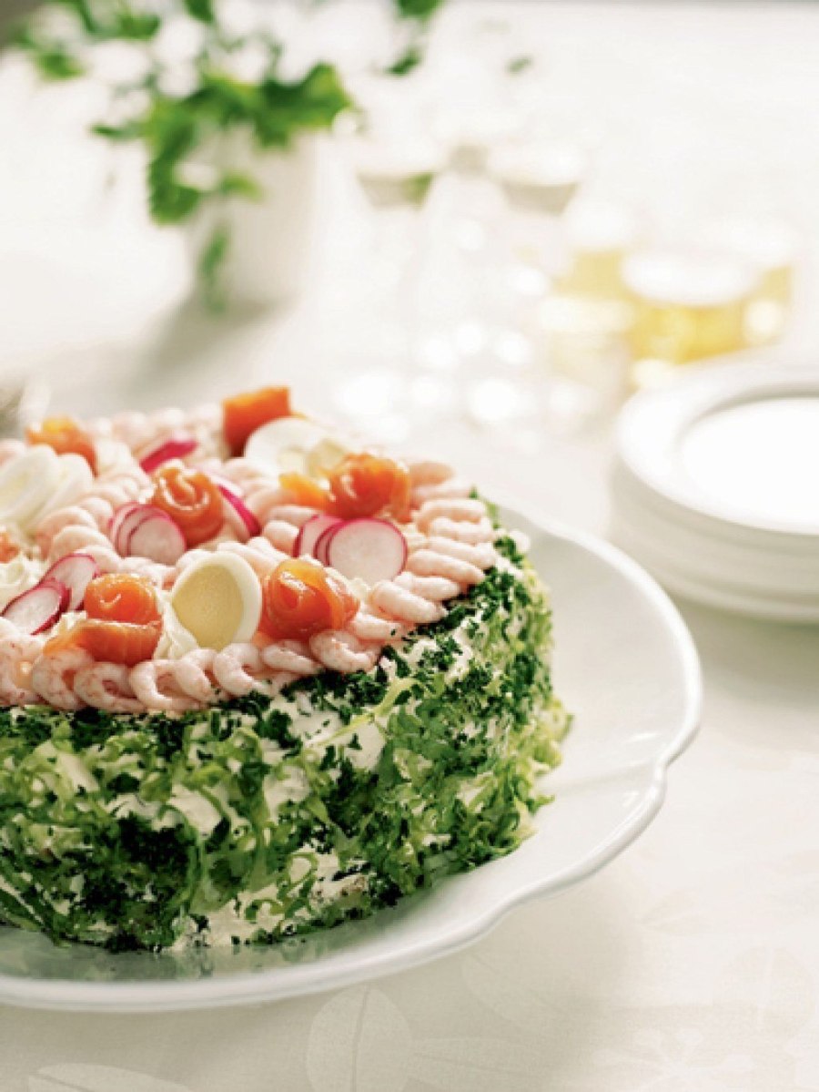 Скандинавский бутербродный закусочный торт