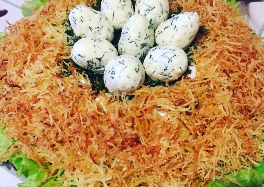 Гнездо глухаря с ветчиной