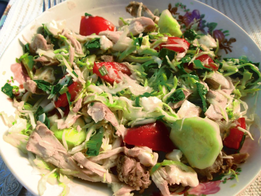 Теплый салат с говядиной