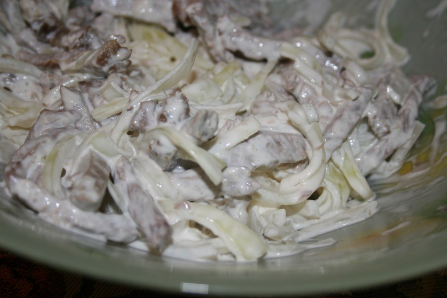 Салат с говядиной и болгарским перцем