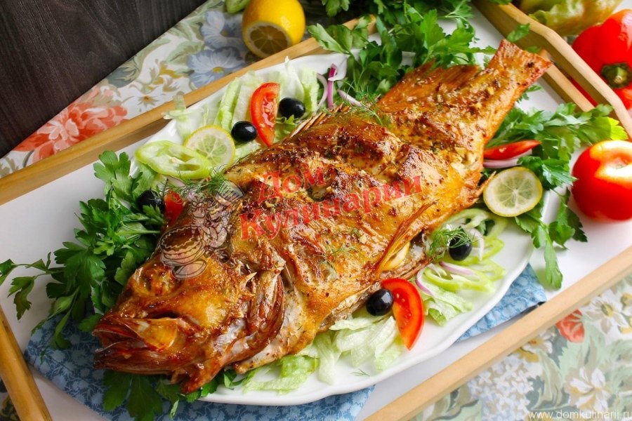 Морской окунь в духовке