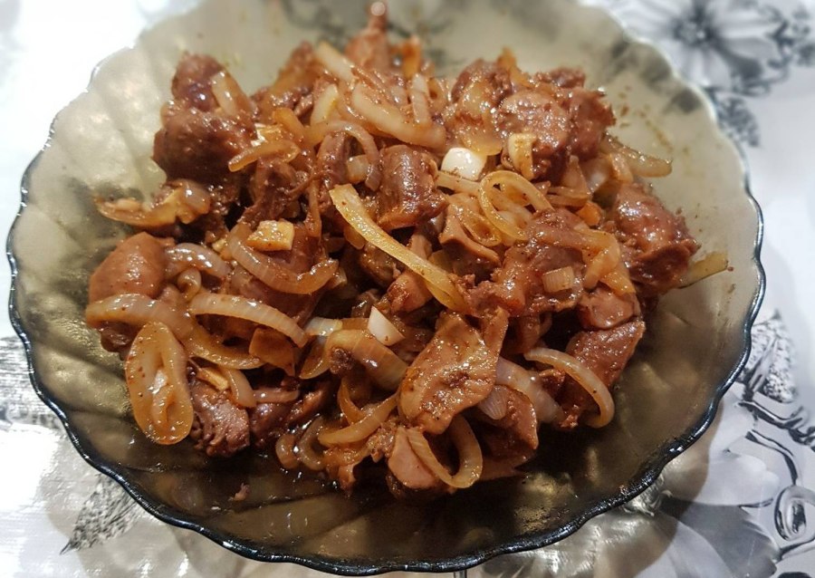 Закуска из куриных желудков