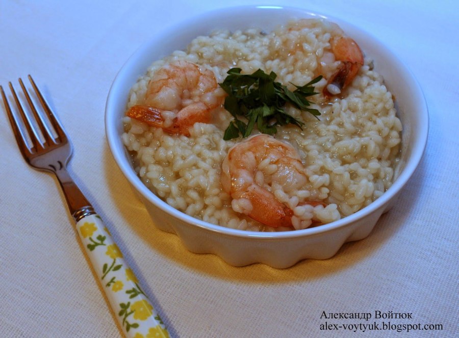 Ризотто с красной рыбой