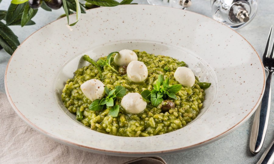 Ризотто с грибами и кабачками