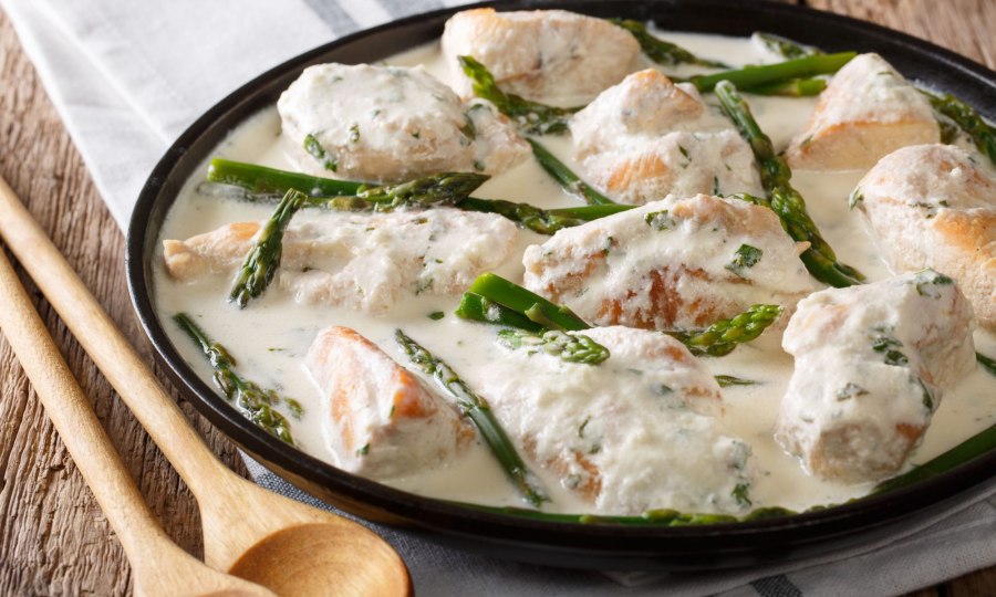 Фрикасе из курицы с грибами в сливочном соусе