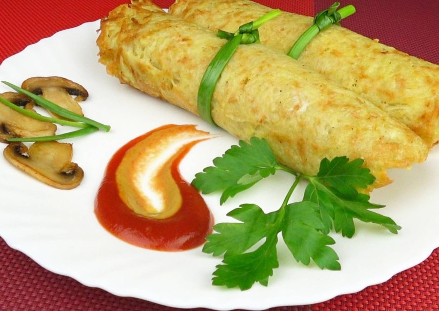 Картофельный рулет с грибами