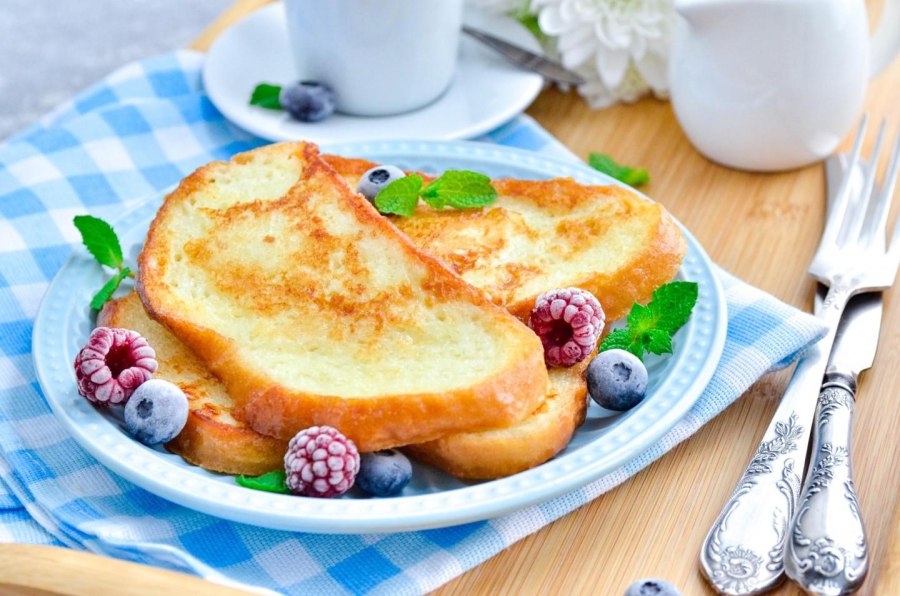 Гренки с фруктами крутоны