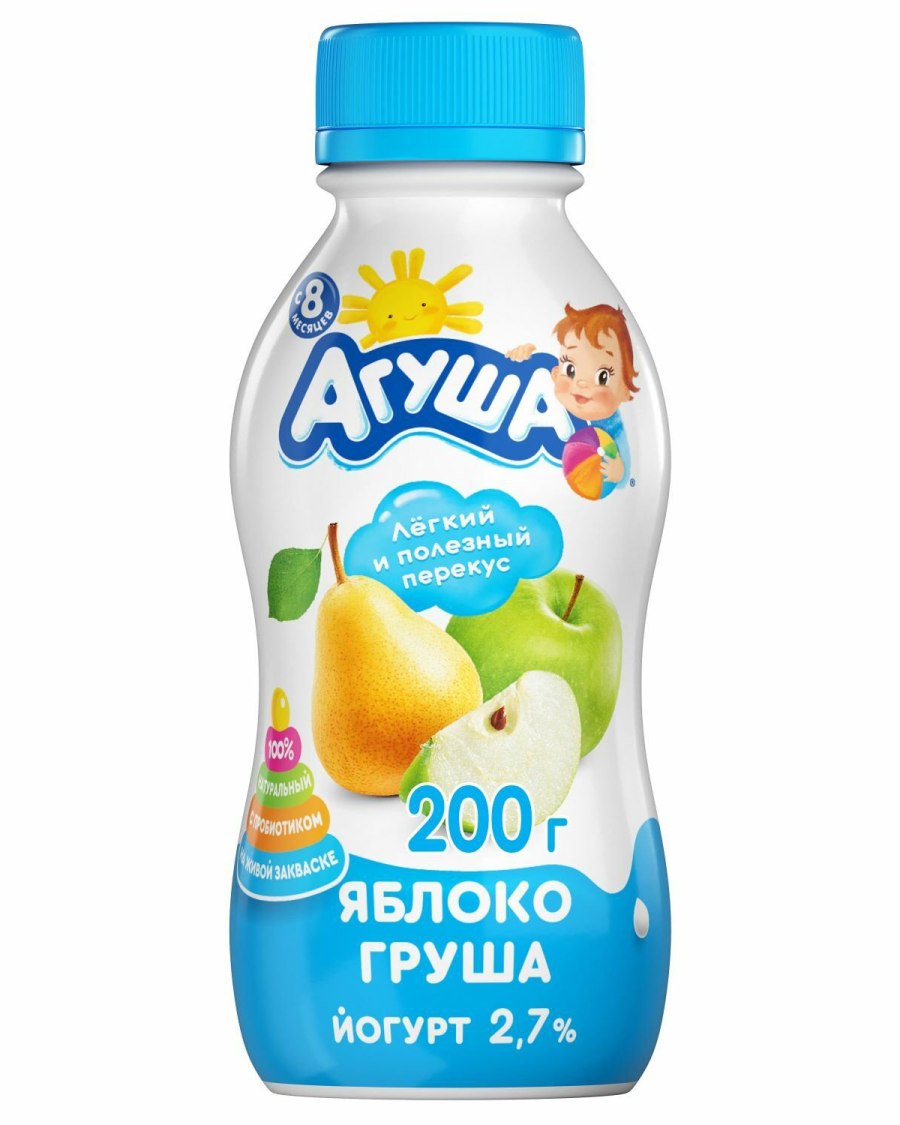 Агуша йогурт питьевой яблоко Мелисса