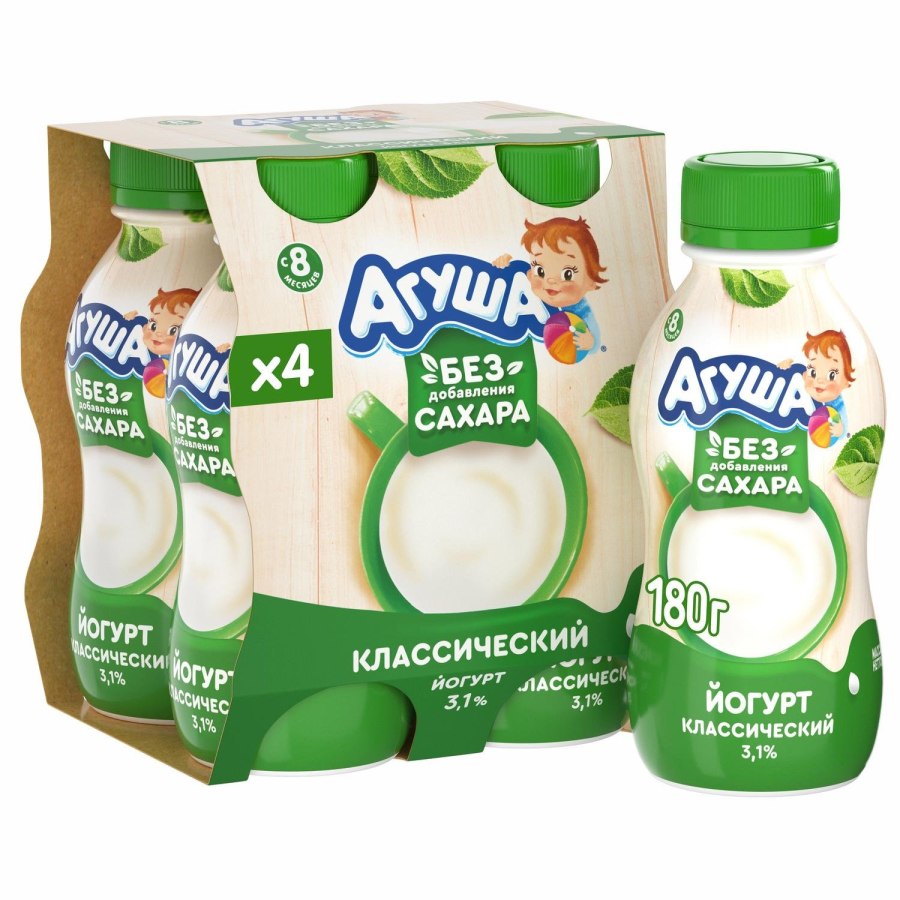 Агуша йогурт земляника