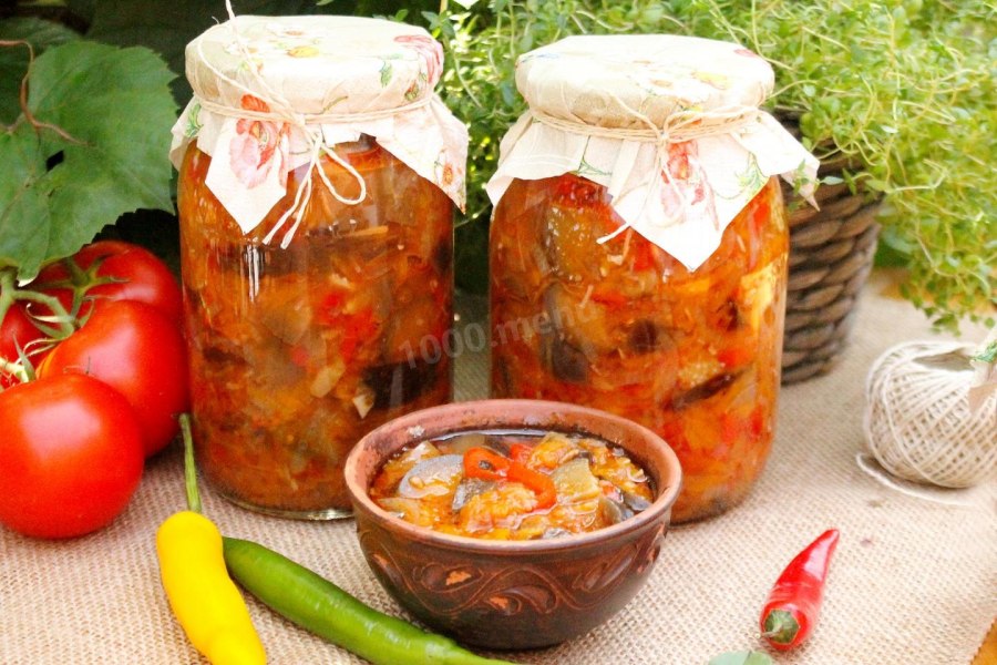 Лечо из баклажанов и перца с помидорами