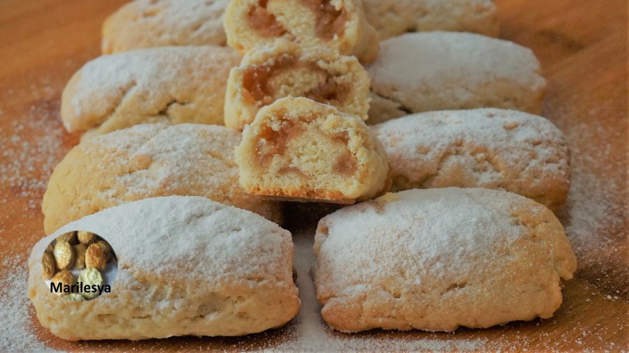 Творожное печенье с бананом и яблоком
