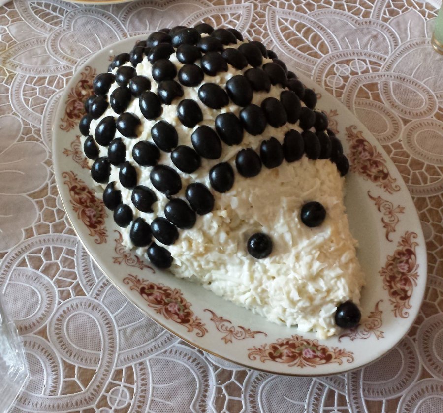 Салат Ежик с корейской морковью