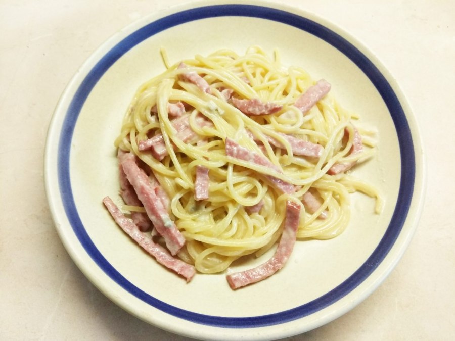 Макароны с колбасой