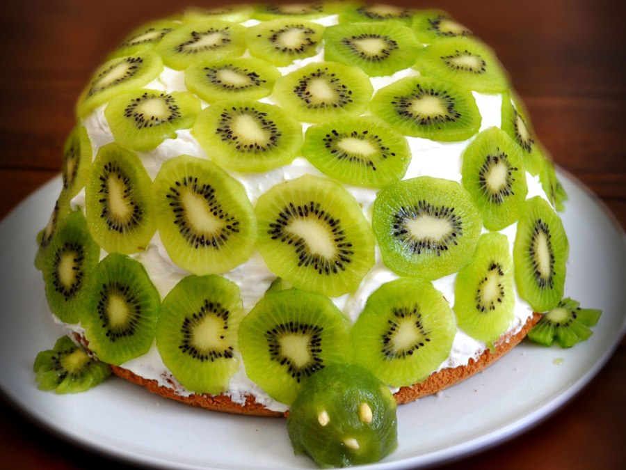 Торт из печенья рыбки и киви