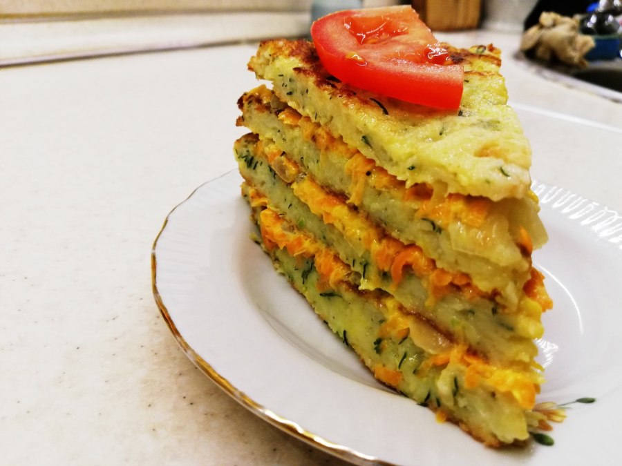 Закусочный торт из кабачков
