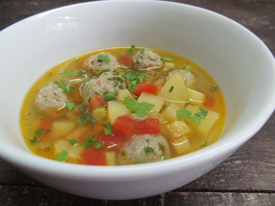 Овощной суп с мясом