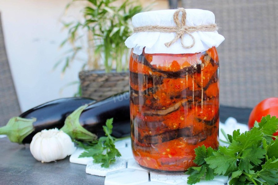 Закуска огонек из баклажанов