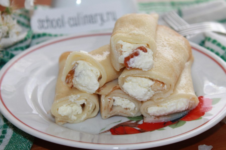 Блины с мясом и грибами