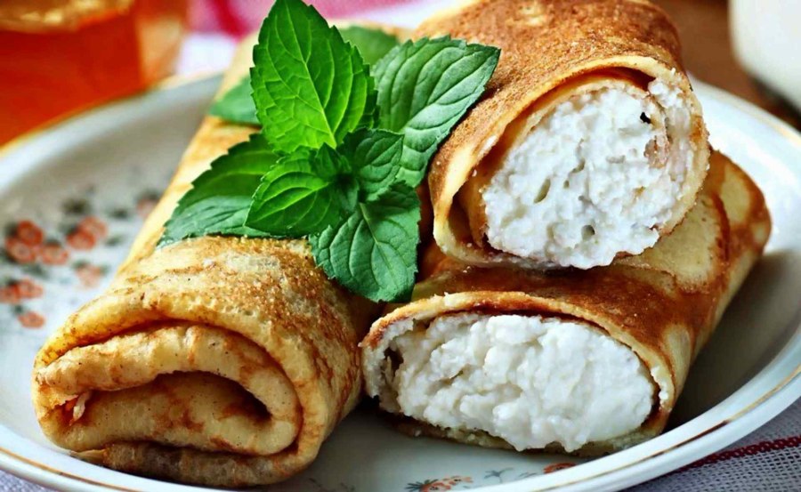 Блины с творогом